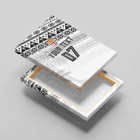Fiji Rugby Custom Kaiviti Masi Canvas Wall Art Black LT7 - Polynesian Pride