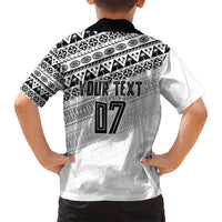 Fiji Rugby Custom Kaiviti Masi Family Matching Summer Maxi Dress and Hawaiian Shirt Black - Polynesian Pride