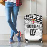 Fiji Rugby Custom Kaiviti Masi Luggage Cover Black - Polynesian Pride