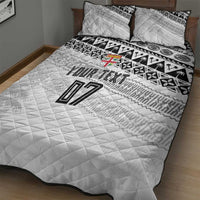 Fiji Rugby Custom Kaiviti Masi Quilt Bed Set Black - Polynesian Pride