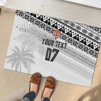 Fiji Rugby Custom Kaiviti Masi Rubber Doormat Black - Polynesian Pride