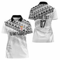 Fiji Rugby Custom Kaiviti Masi Women Polo Shirt Black - Polynesian Pride
