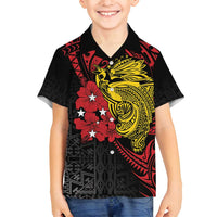 Papua New Guinea 49th Independence Day Family Matching Off Shoulder Maxi Dress and Hawaiian Shirt Motuan Revareva Bird-of-Paradise