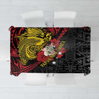 Papua New Guinea 49th Independence Day Tablecloth Motuan Revareva Bird-of-Paradise LT7 Black - Polynesian Pride