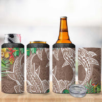 Polynesia 4 in 1 Can Cooler Tumbler Sharks Duo Tropical Brown