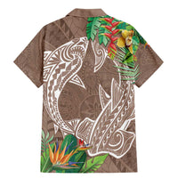 Polynesia Family Matching Mermaid Dress and Hawaiian Shirt Sharks Duo Tropical Brown