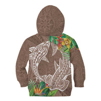 Polynesia Kid Hoodie Sharks Duo Tropical Brown