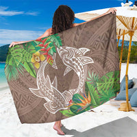 Polynesia Sarong Sharks Duo Tropical Brown