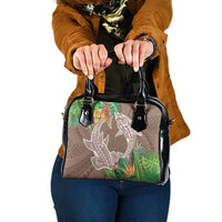 Polynesia Shoulder Handbag Sharks Duo Tropical Brown LT7 One Size Brown - Polynesian Pride
