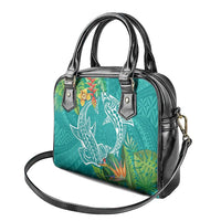 Polynesia Shoulder Handbag Sharks Duo Tropical Teal LT7 - Polynesian Pride