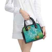 Polynesia Shoulder Handbag Sharks Duo Tropical Teal LT7 - Polynesian Pride