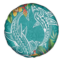 Polynesia Spare Tire Cover Sharks Duo Tropical Teal
