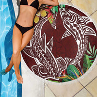 Polynesia Beach Blanket Sharks Duo Tropical Oxblood