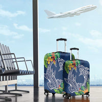 Polynesia Luggage Cover Sharks Duo Tropical Navy