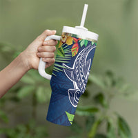 Polynesia Tumbler With Handle Sharks Duo Tropical Navy