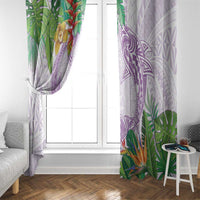 Polynesia Window Curtain Sharks Duo Tropical Lavender