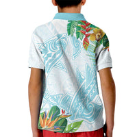 Polynesia Kid Polo Shirt Sharks Duo Tropical Turquoise LT7 - Polynesian Pride