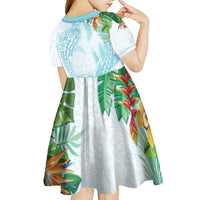 Polynesia Kid Short Sleeve Dress Sharks Duo Tropical Turquoise LT7 - Polynesian Pride
