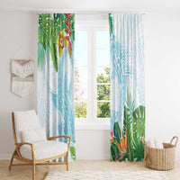 Polynesia Window Curtain Sharks Duo Tropical Turquoise