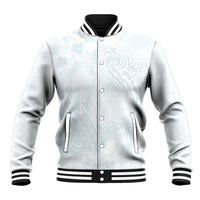 Polynesia Baseball Jacket Sharks Duo Tropical Off White LT7 Unisex White - Polynesian Pride