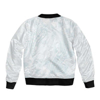 Polynesia Sleeve Zip Bomber Jacket Sharks Duo Tropical Off White