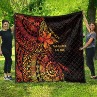 Niue Fakaalofa Atu Personalised Quilt Whale Hiapo Fiery Motif LT7 - Polynesian Pride