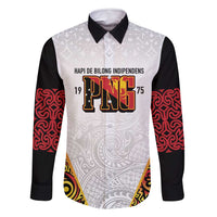 Personalized Papua New Guinea Family Matching Long Sleeve Bodycon Dress and Hawaiian Shirt Hapi De bilong Indipendens PNG LT7 Dad's Shirt - Long Sleeve White - Polynesian Pride