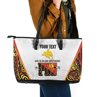 Personalized Papua New Guinea Leather Tote Bag Hapi De bilong Indipendens PNG