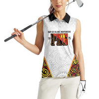 Personalized Papua New Guinea Women Sleeveless Polo Shirt Hapi De bilong Indipendens PNG LT7 - Polynesian Pride