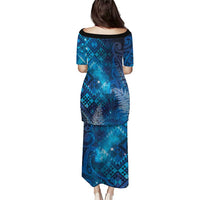 Aotearoa Taniko Matariki Family Matching Puletasi and Hawaiian Shirt Cosmic Blue LT7 - Polynesian Pride