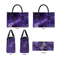 Aotearoa Taniko Matariki Leather Bag Cosmic Violet LT7 - Polynesian Pride