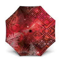 Aotearoa Taniko Matariki Umbrella Cosmic Red LT7 One Size Folded 11.42 inch Opened Diameter 37.4 inch Red - Polynesian Pride
