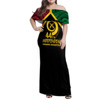 Vanuatu 44th Independence Anniversary Family Matching Off Shoulder Maxi Dress and Hawaiian Shirt LT7 Mom's Dress Colorful - Polynesian Pride
