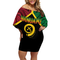 Vanuatu 44th Independence Anniversary Family Matching Off Shoulder Short Dress and Hawaiian Shirt LT7 Mom's Dress Colorful - Polynesian Pride