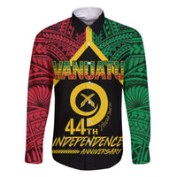 Vanuatu 44th Independence Anniversary Family Matching Short Sleeve Bodycon Dress and Hawaiian Shirt LT7 Dad's Shirt - Long Sleeve Colorful - Polynesian Pride