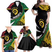 Vanuatu Independence Day Yumi 44 Family Matching Off Shoulder Maxi Dress and Hawaiian Shirt LT7 - Polynesian Pride