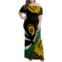 Vanuatu Independence Day Yumi 44 Family Matching Off Shoulder Maxi Dress and Hawaiian Shirt LT7 Mom's Dress Colorful - Polynesian Pride
