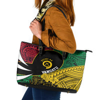 Vanuatu Independence Day Yumi 44 Leather Tote Bag LT7 Colorful - Polynesian Pride