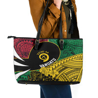 Vanuatu Independence Day Yumi 44 Leather Tote Bag LT7 - Polynesian Pride