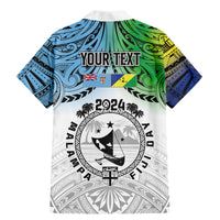 Malampa Fiji Day Family Matching Mermaid Dress and Hawaiian Shirt Gradient Style