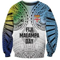 Malampa Fiji Day Sweatshirt Gradient Style LT7 Unisex White - Polynesian Pride