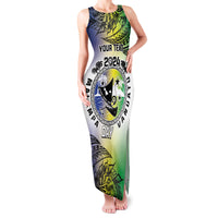 Malampa Day Family Matching Tank Maxi Dress and Hawaiian Shirt Emblem Gradient Style