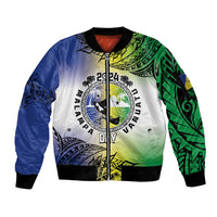 Malampa Day Sleeve Zip Bomber Jacket Emblem Gradient Style