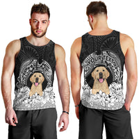 Personalised Dog Men Tank Top Golden Retriever With Polynesian Tapa Arch LT7 - Polynesian Pride