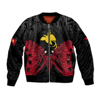 Personalised PNG Bomber Jacket Papua Motuan Mirror Style LT7 Unisex Black - Polynesian Pride