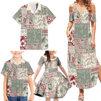 Aloha Hawaii Pastel Christmas Patchwork Family Matching Summer Maxi Dress and Hawaiian Shirt Classic Style - Polynesian Pride