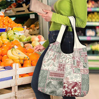 Aloha Hawaii Pastel Christmas Patchwork Grocery Bag Classic Style - Polynesian Pride