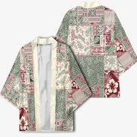 Aloha Hawaii Pastel Christmas Patchwork Kimono Classic Style - Polynesian Pride