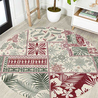 Aloha Hawaii Pastel Christmas Patchwork Round Carpet Classic Style LT7 Pastel Green - Polynesian Pride