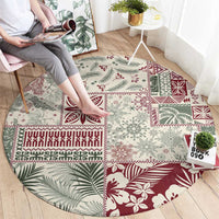 Aloha Hawaii Pastel Christmas Patchwork Round Carpet Classic Style LT7 - Polynesian Pride